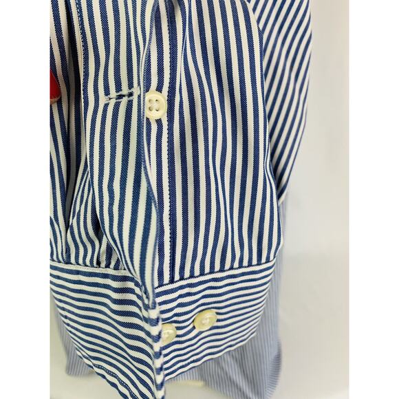 17 (34/35) Ralph Lauren Yarmouth 100% Cotton Blue White Button Down Shirt Men's - Picture 6 of 8